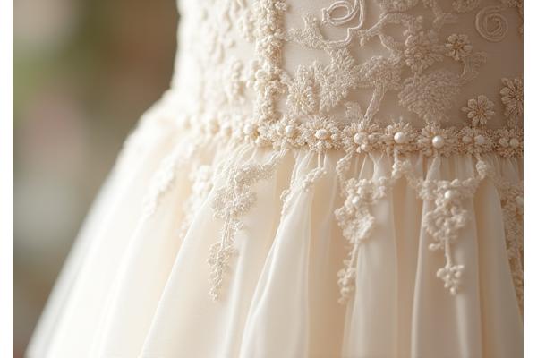 Robe de mariée sur mesure, détaillée avec de la dentelle