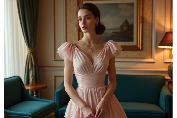 Modèle portant une tenue inspirée des années 50 avec une touche modernisée