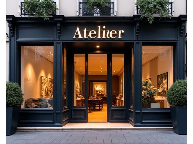 Photo élégante de l'entrée de l'Atelier Lumineux à Paris