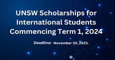 UNSW Scholarships for International Students Commencing Term 1, 2024